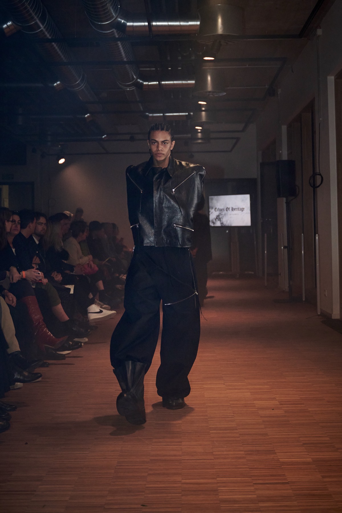 A model on the runway at an AMD show